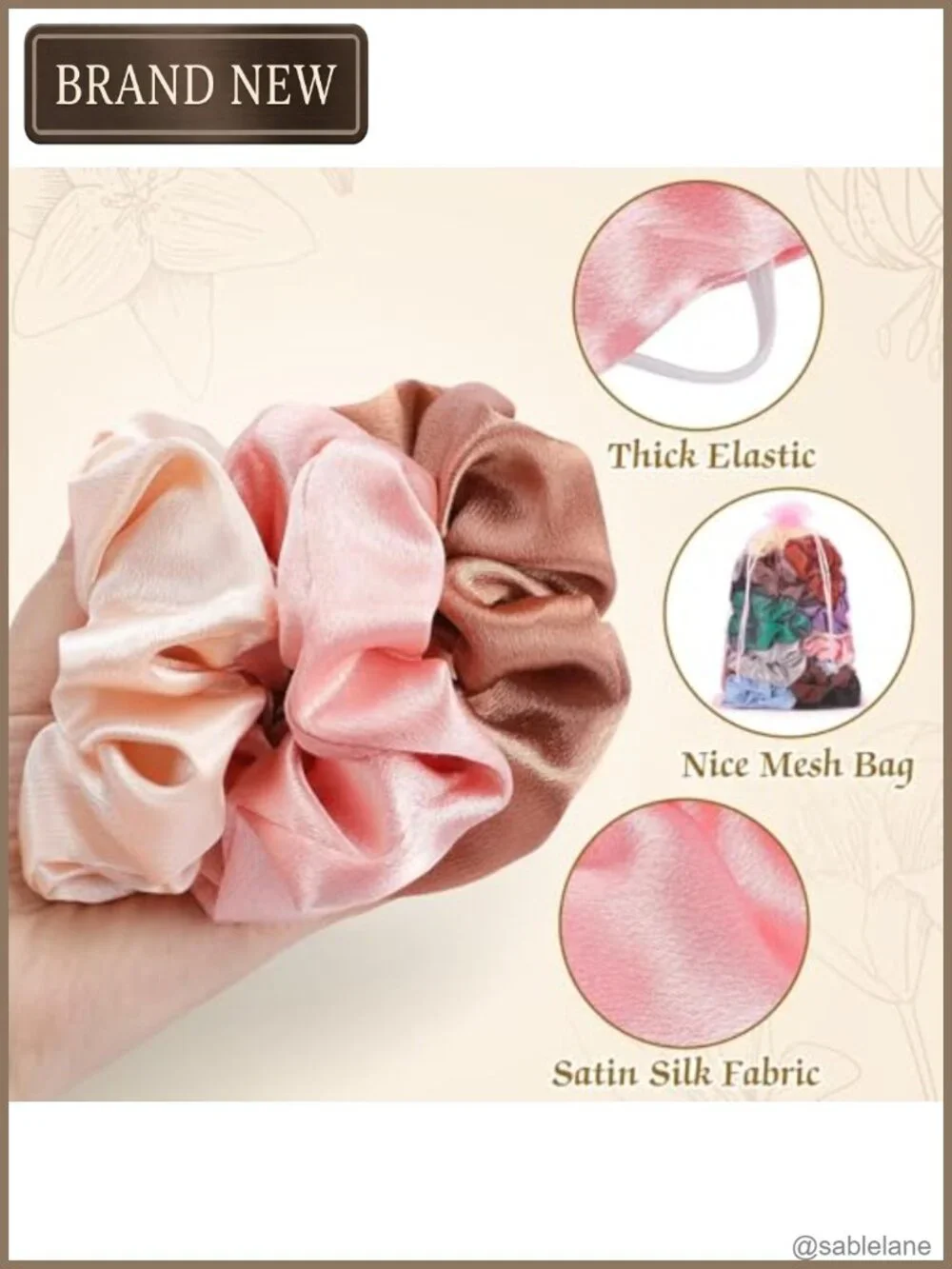 24 Silk Satin Scrunchies Bulk Hair Ties for Women Girls